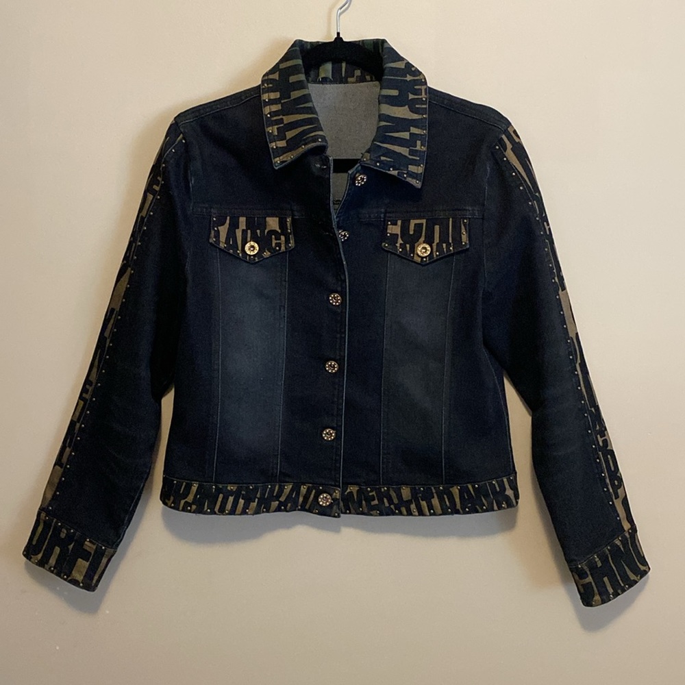Vintage NESS Alphabet Trim denim jacket. Very unique and great quality.
